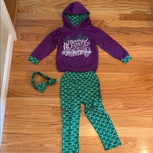3pcs Mermaid Outfit Toddler Girls 3-4T